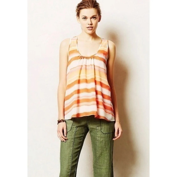 Anthropologie Tops - Meadow Rue (Anthro) • Merlon Orange Stripe Tank